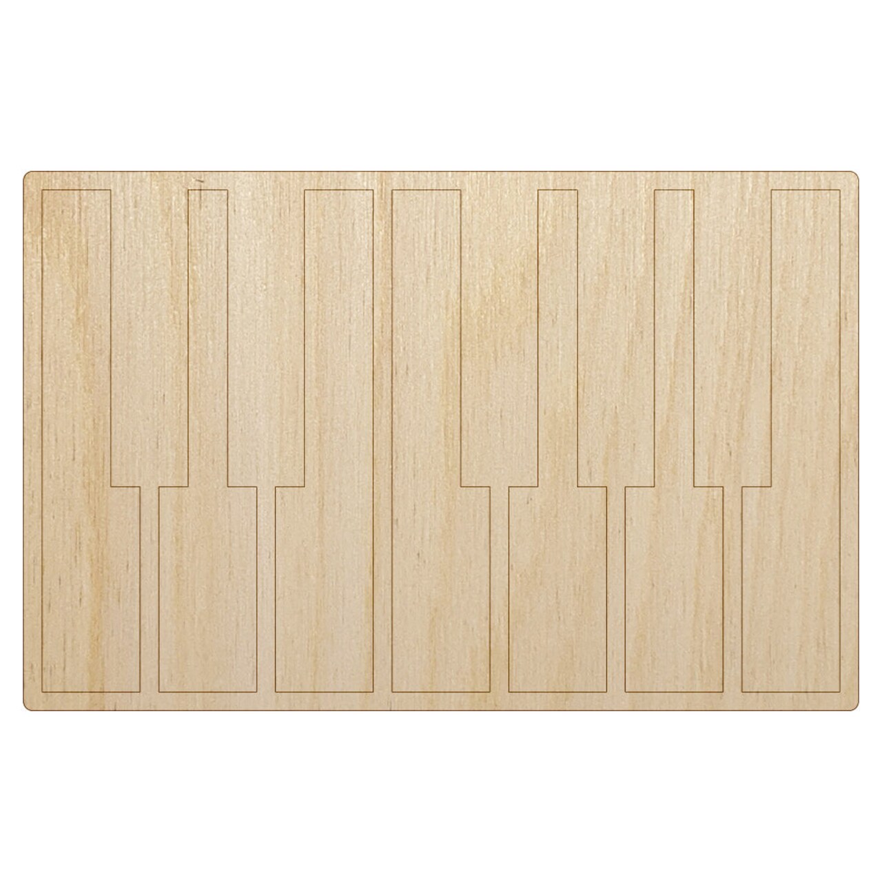 Piano Keys Octave Unfinished Wood Shape Piece Cutout for DIY Craft Projects